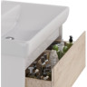 Тумба LEMARK COMBI 70 см под раковину, подвесная/напольная, 2 ящика, фасад Дуб кантри, корпус белый глянец LM03C70T-dub